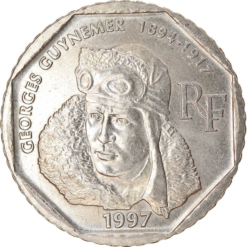 Moneta, Francia, Guynemer, 2 Francs, 1997, BB+, Nichel, KM:1187, Gadoury:550