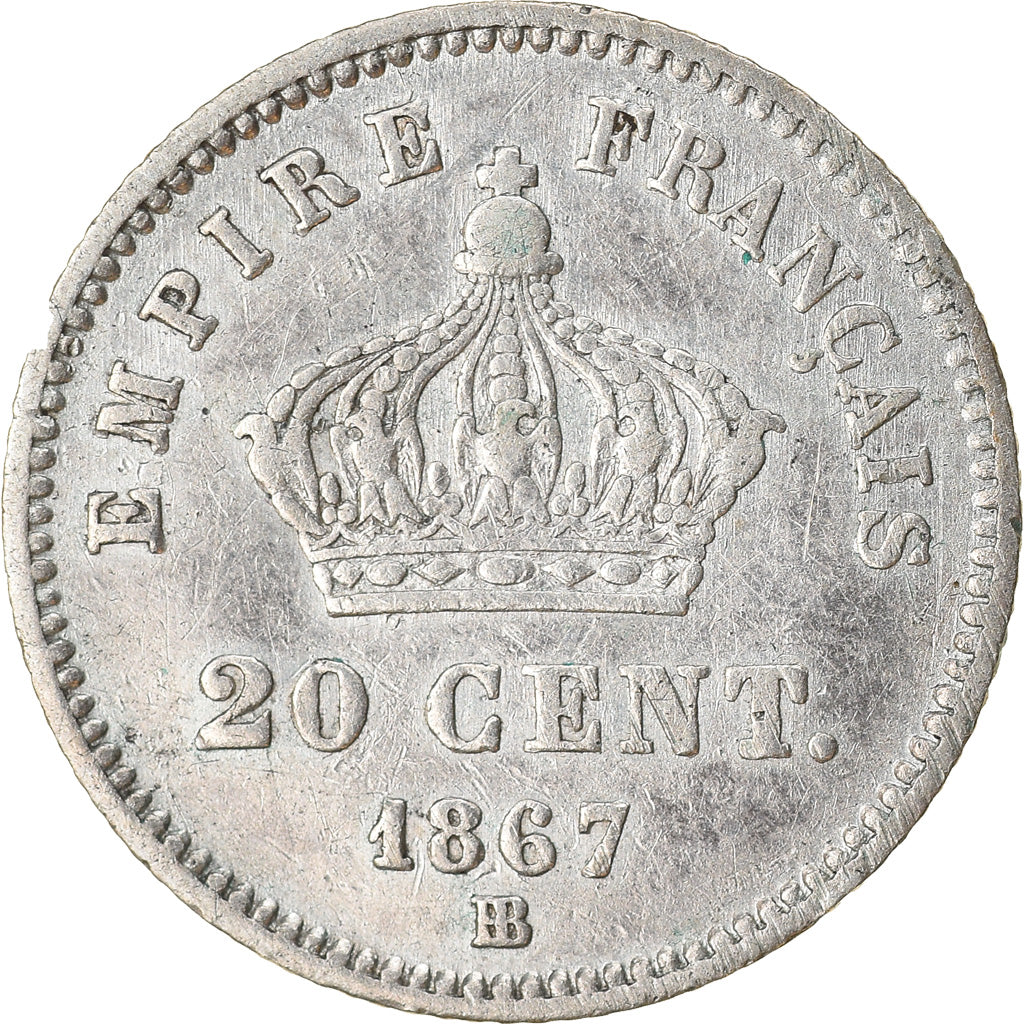 Coin, France, Napoleon III, Napoléon III, 20 Centimes, 1867, Strasbourg