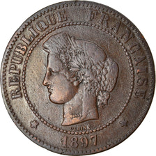 Moneda, Francia, Cérès, 5 Centimes, 1897, Paris, MBC, Bronce, KM:821.1