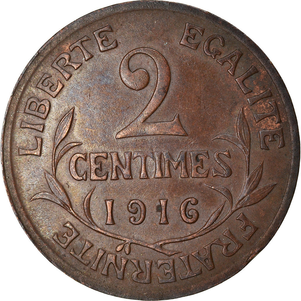 Monnaie, France, Dupuis, 2 Centimes, 1916, Paris, TTB+, Bronze, Gadoury:107