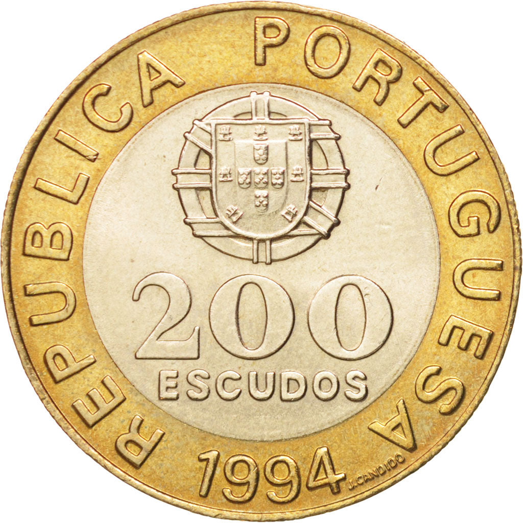 Portugal, 200 Escudos, 1994, AU(55-58), Bi-Metallic, KM:669