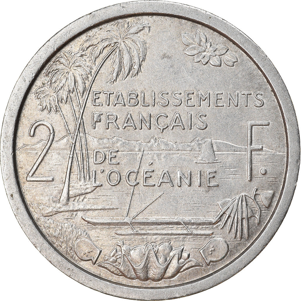Coin, FRENCH OCEANIA, 2 Francs, 1949, EF(40-45), Aluminum, KM:3