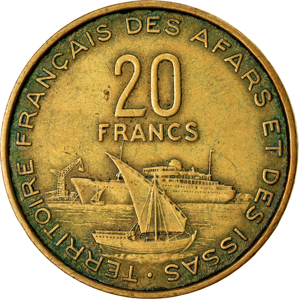 Coin, FRENCH AFARS & ISSAS, 20 Francs, 1968, Paris, EF(40-45), Aluminum-Bronze