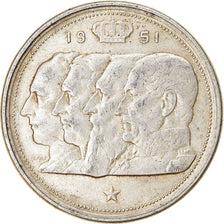 Coin, Belgium, 100 Francs, 100 Frank, 1951, EF(40-45), Silver, KM:139.1