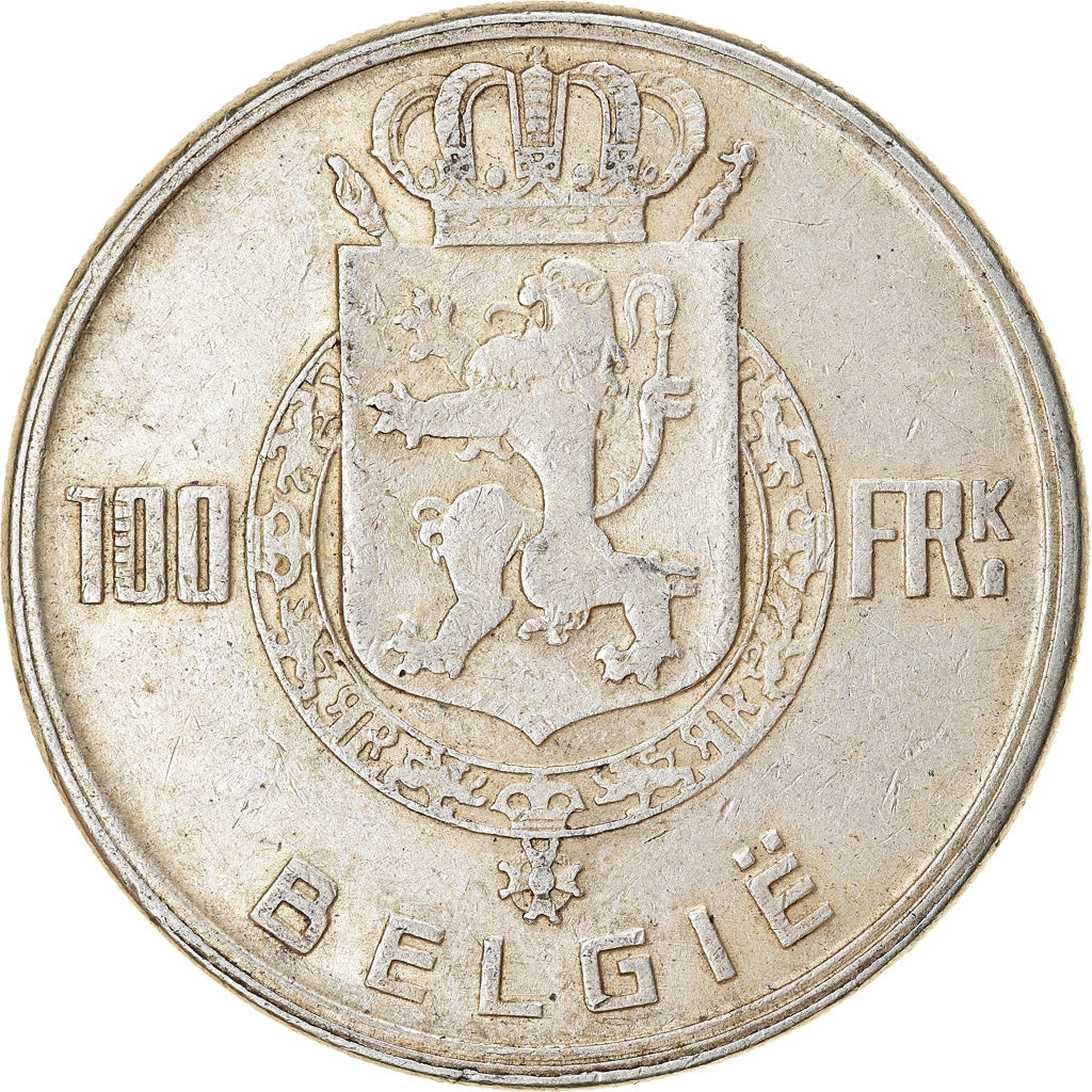 Coin, Belgium, 100 Francs, 100 Frank, 1951, EF(40-45), Silver, KM:139.1