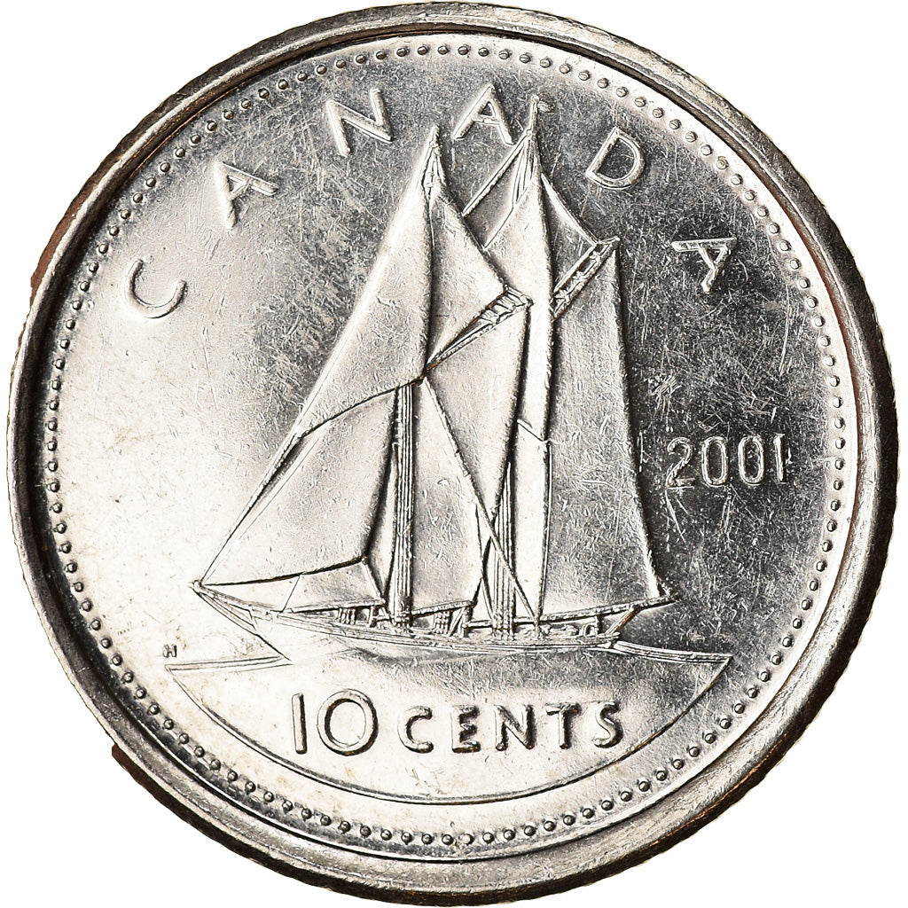 Coin, Canada, Elizabeth II, 10 Cents, 2001, Royal Canadian Mint, Ottawa, Proof