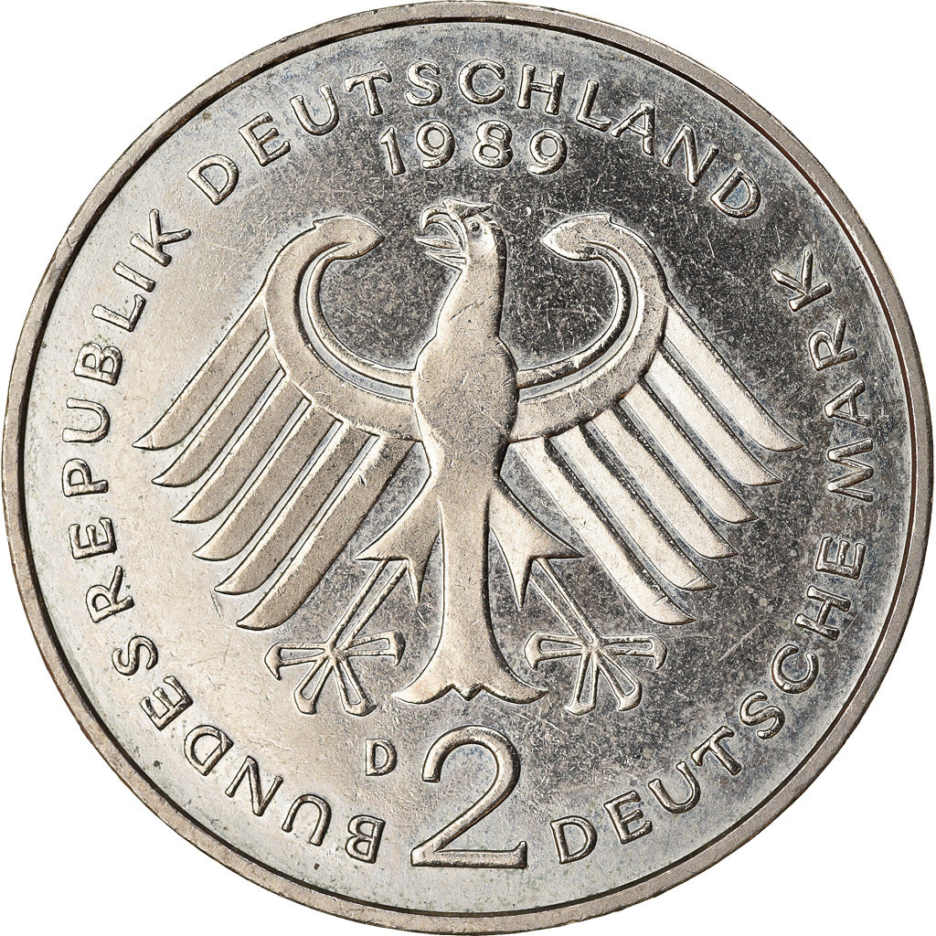 Münze, Bundesrepublik Deutschland, 2 Mark, 1989, Munich, SS, Copper-Nickel Clad