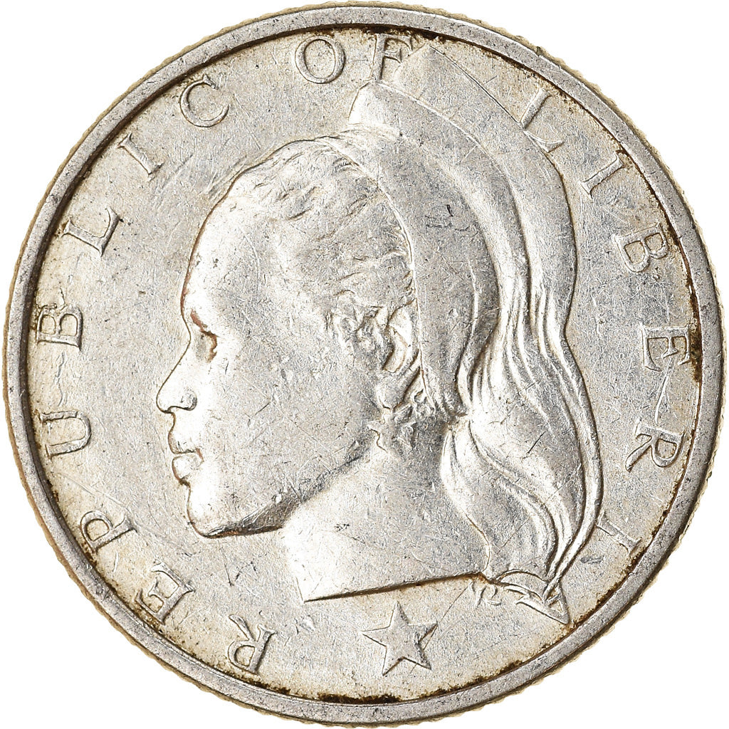 Coin, Liberia, 10 Cents, 1960, AU(50-53), Silver, KM:15