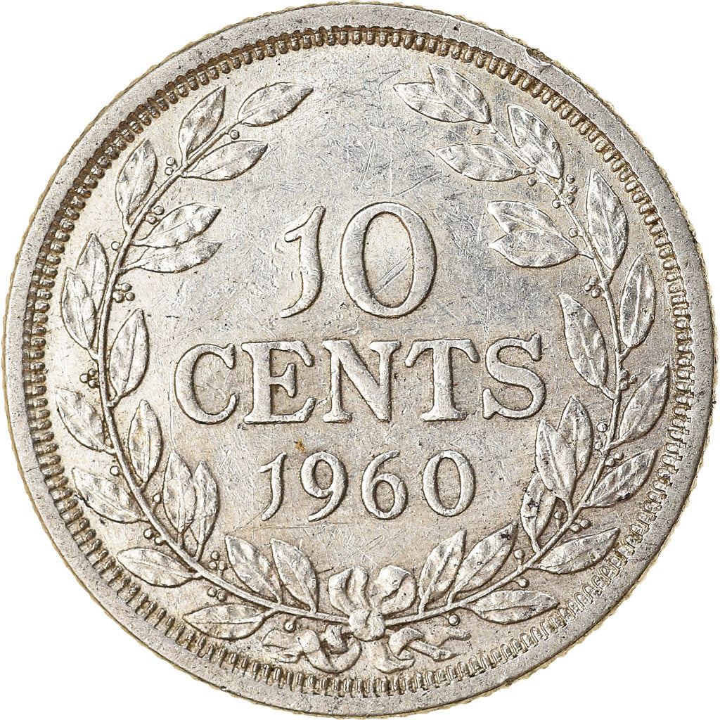 Coin, Liberia, 10 Cents, 1960, AU(50-53), Silver, KM:15