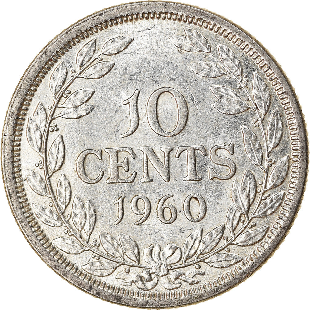 Coin, Liberia, 10 Cents, 1960, AU(55-58), Silver, KM:15