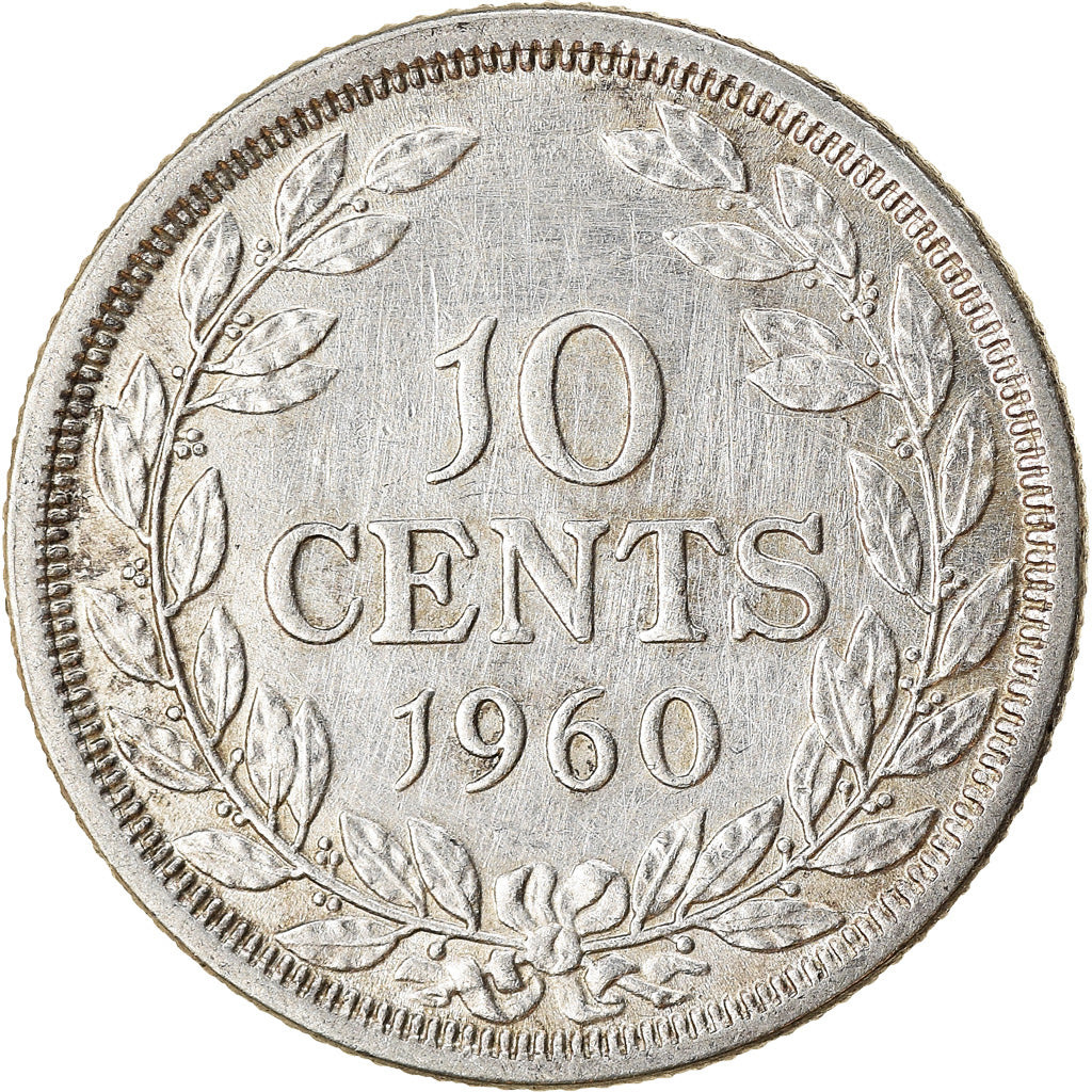 Coin, Liberia, 10 Cents, 1960, AU(50-53), Silver, KM:15