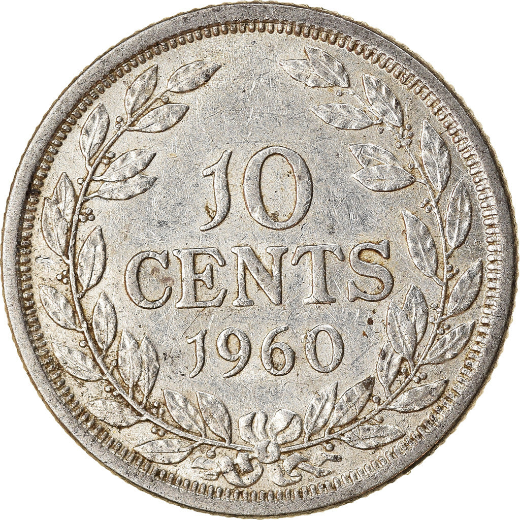 Coin, Liberia, 10 Cents, 1960, EF(40-45), Silver, KM:15