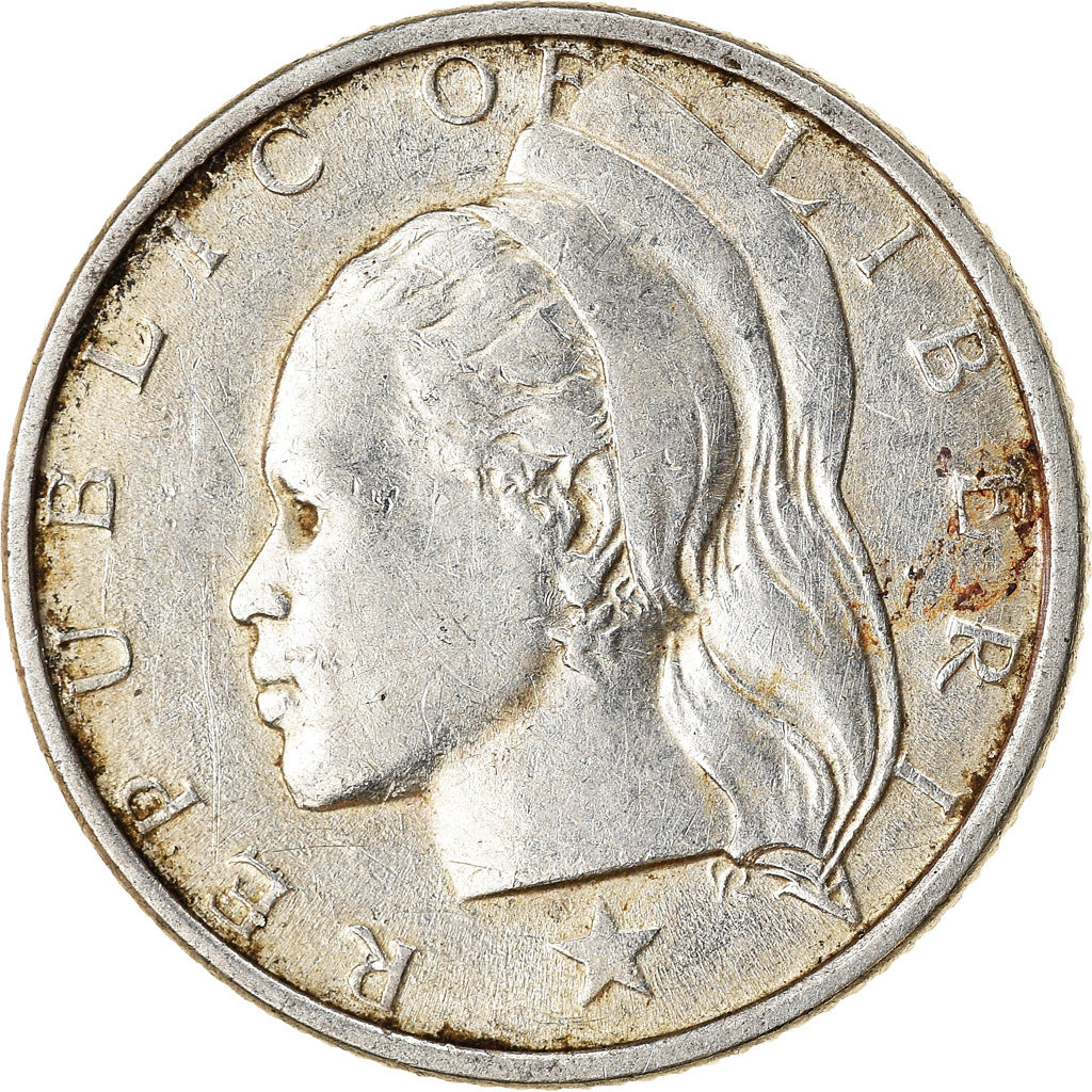 Coin, Liberia, 10 Cents, 1960, EF(40-45), Silver, KM:15