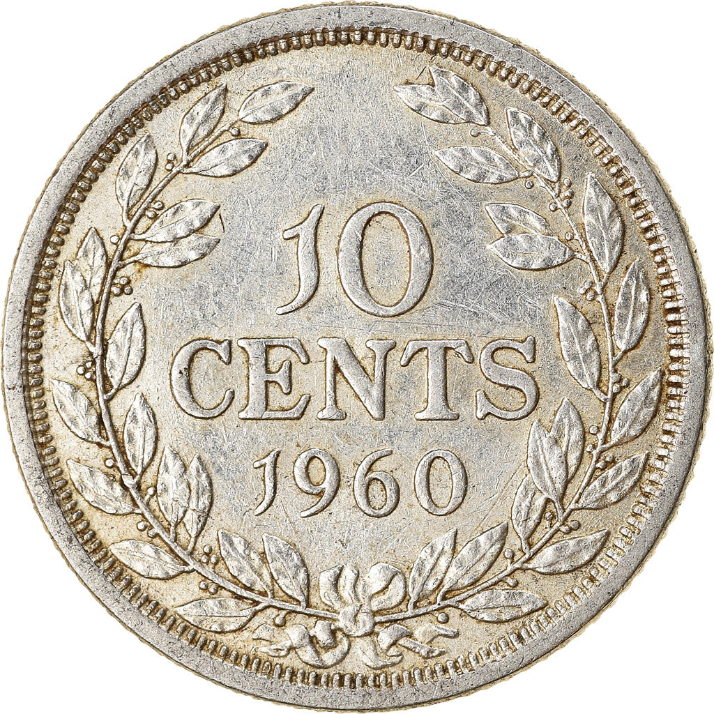 Coin, Liberia, 10 Cents, 1960, EF(40-45), Silver, KM:15