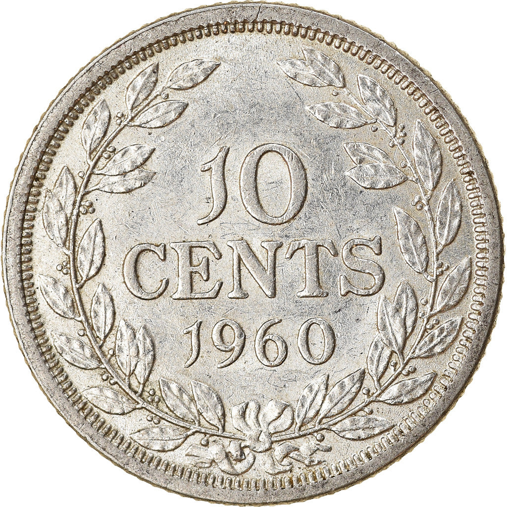 Coin, Liberia, 10 Cents, 1960, EF(40-45), Silver, KM:15
