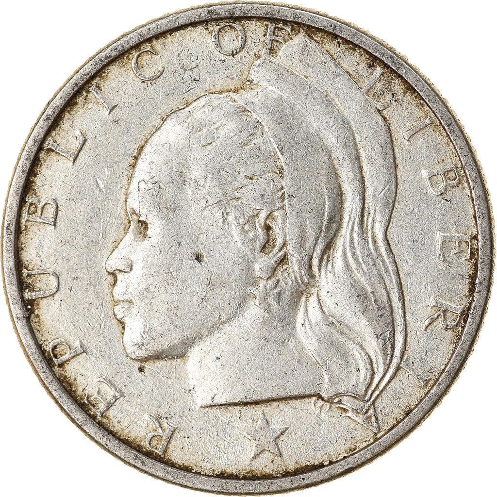 Coin, Liberia, 10 Cents, 1960, VF(30-35), Silver, KM:15