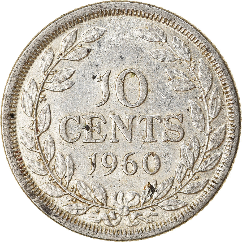 Coin, Liberia, 10 Cents, 1960, VF(30-35), Silver, KM:15