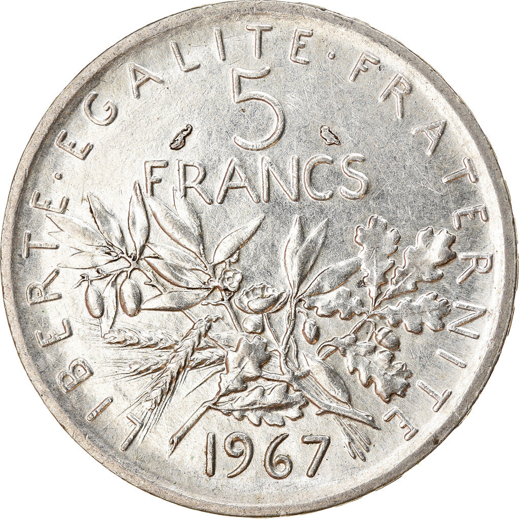 Coin, France, Semeuse, 5 Francs, 1967, Paris, AU(50-53), Silver, KM:926