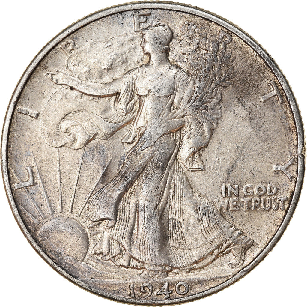 Coin, United States, Walking Liberty Half Dollar, Half Dollar, 1940, U.S. Mint