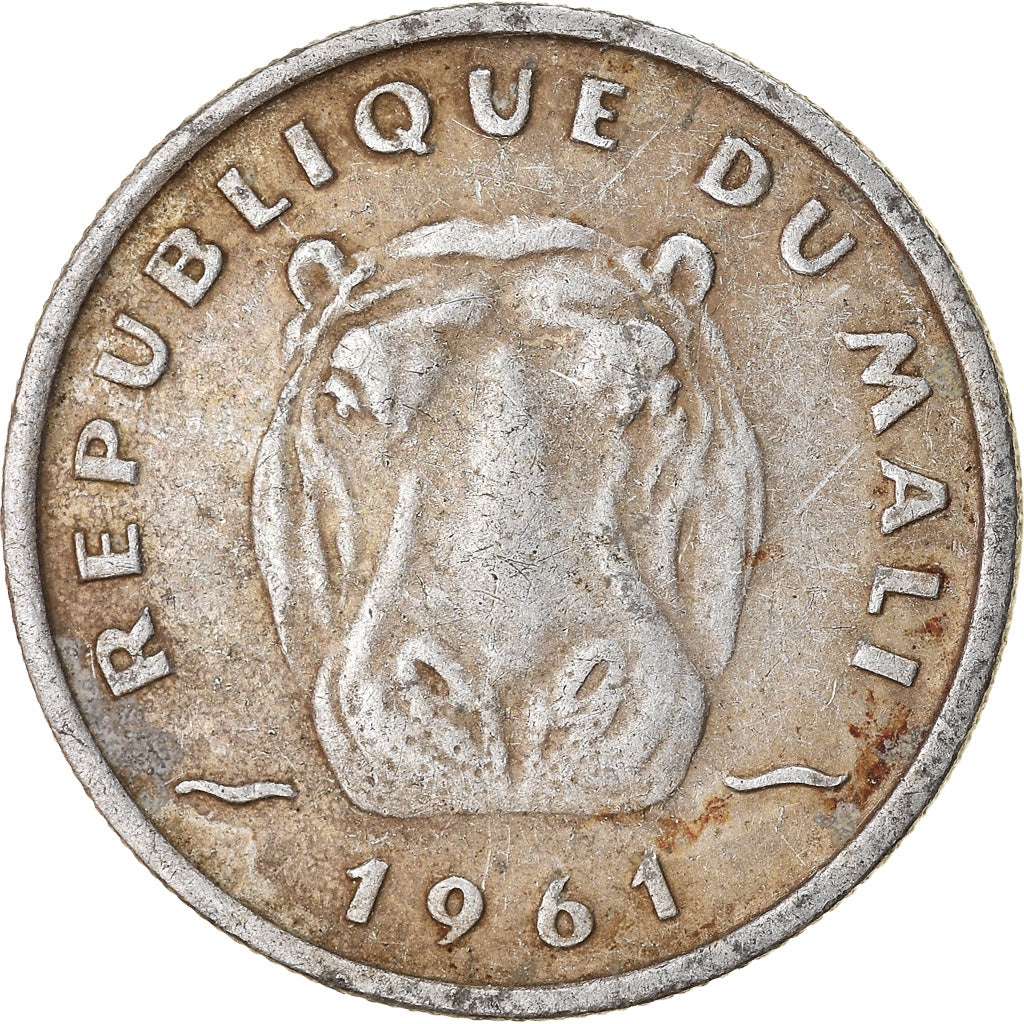Coin, Mali, 5 Francs, 1961, EF(40-45), Aluminum, KM:2