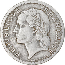 Moneta, Francja, Lavrillier, 5 Francs, 1952, Paris, VF(30-35), Aluminium