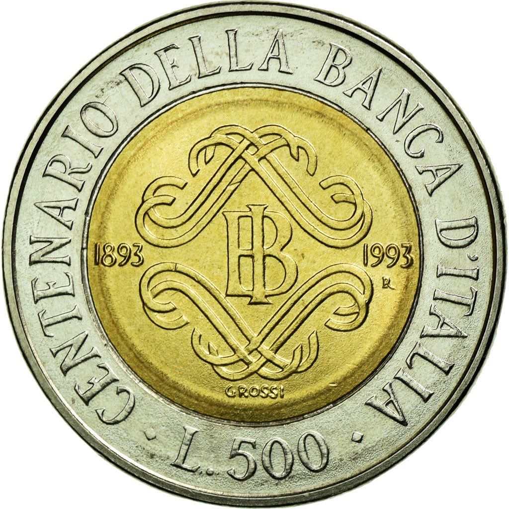 Coin, Italy, 500 Lire, 1993, Rome, MS(60-62), Bi-Metallic, KM:160