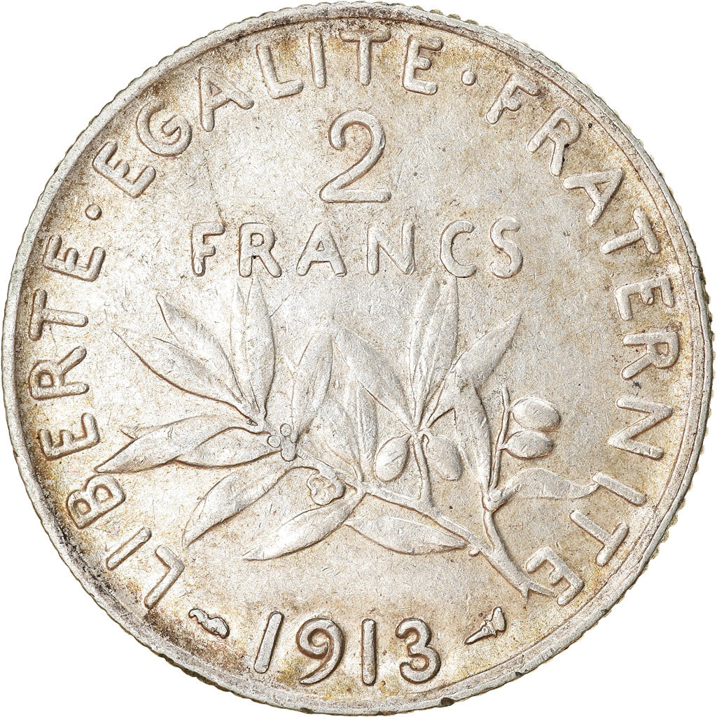 Coin, France, Semeuse, 2 Francs, 1913, Paris, EF(40-45), Silver, KM:845.1