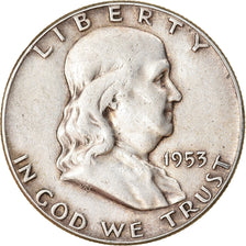 Coin, United States, Franklin Half Dollar, Half Dollar, 1953, U.S. Mint