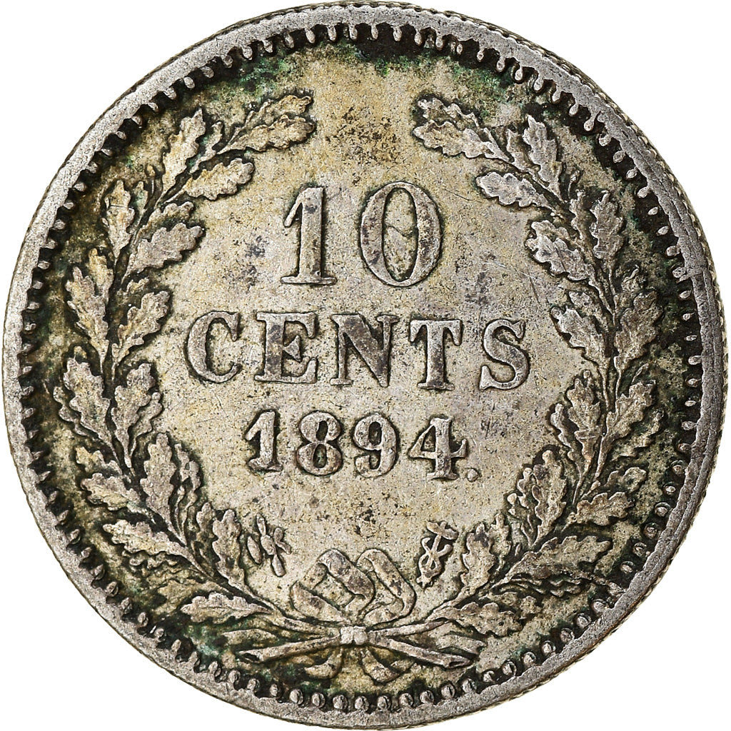 Coin, Netherlands, Wilhelmina I, 10 Cents, 1894, EF(40-45), Silver, KM:116