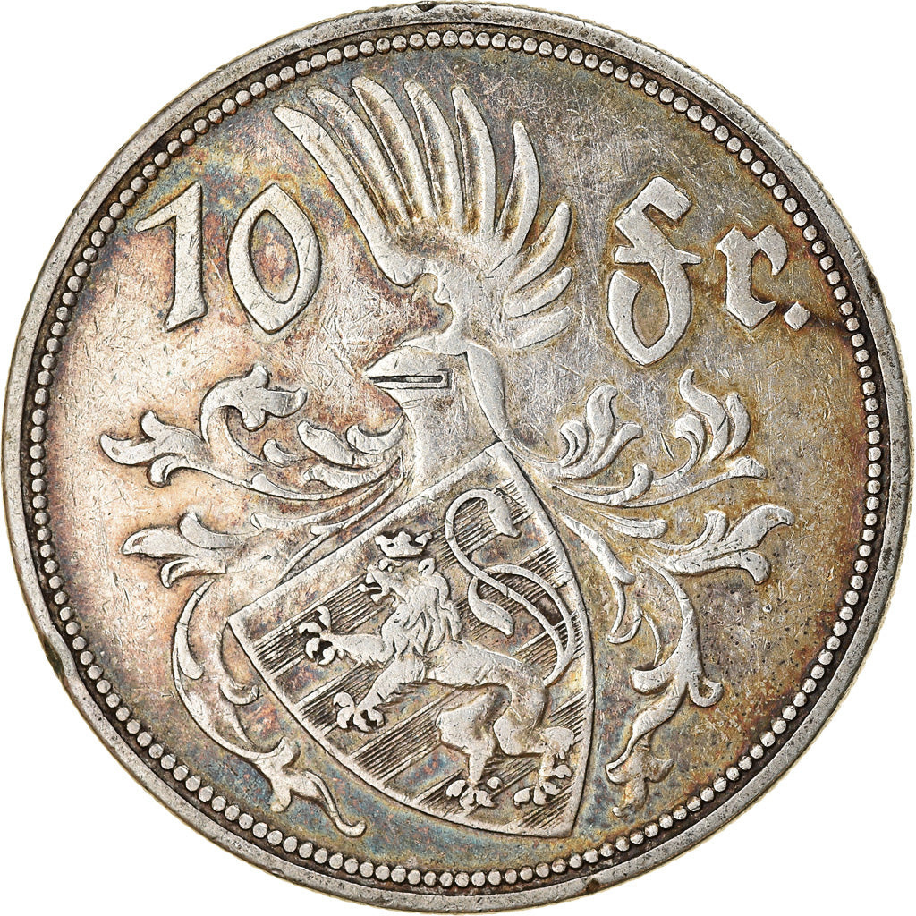 Coin, Luxembourg, Charlotte, 10 Francs, 1929, EF(40-45), Silver, KM:39