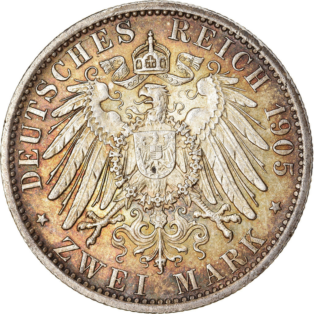 Coin, German States, PRUSSIA, Wilhelm II, 2 Mark, 1905, Berlin, EF(40-45)