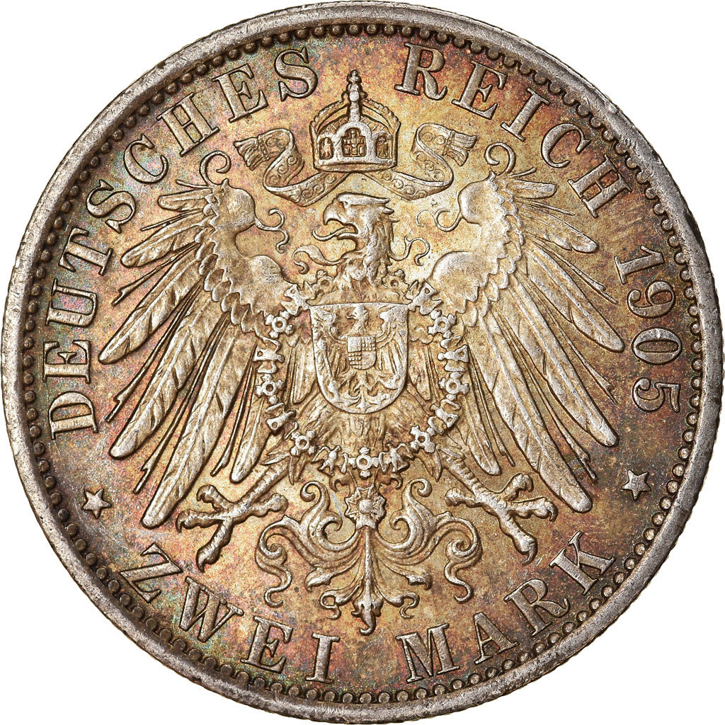 Coin, German States, PRUSSIA, Wilhelm II, 2 Mark, 1905, Berlin, EF(40-45)