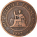 Coin, FRENCH INDO-CHINA, Cent, 1887, Paris, EF(40-45), Bronze, KM:1, Lecompte:39