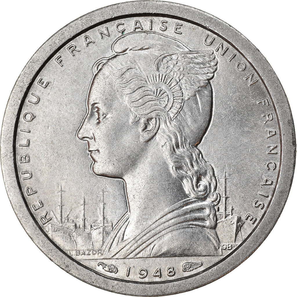Munten, Frans Equatoriaal Afrika, Franc, 1948, Paris, PR, Aluminium, KM:6