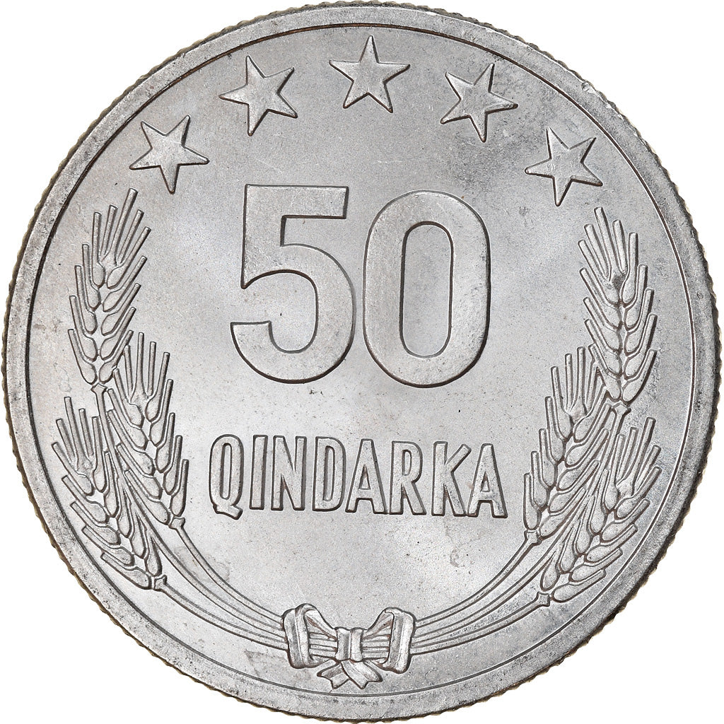 Coin, Albania, 50 Qindarka, 1964, AU(55-58), Aluminum, KM:42