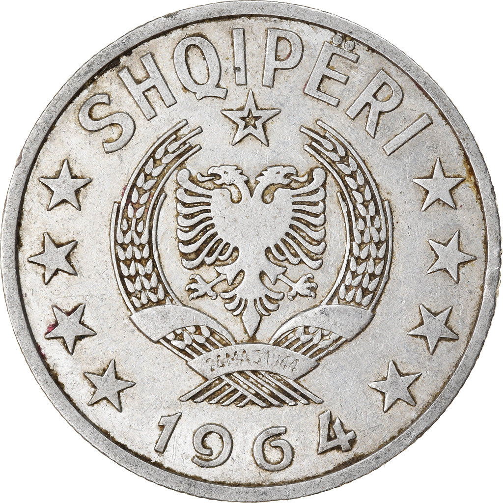 Coin, Albania, Lek, 1964, EF(40-45), Aluminum, KM:43