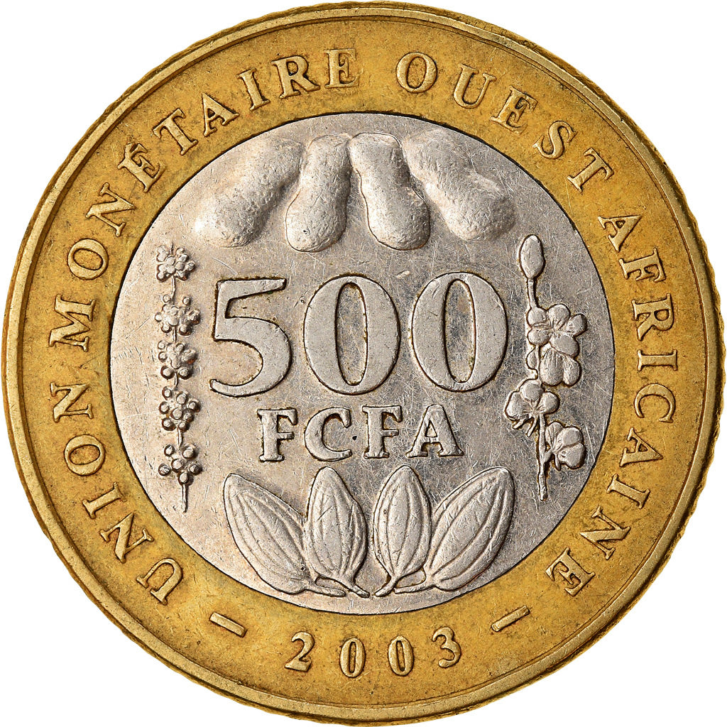 Coin, West African States, 500 Francs, 2003, EF(40-45), Bi-Metallic, KM:15