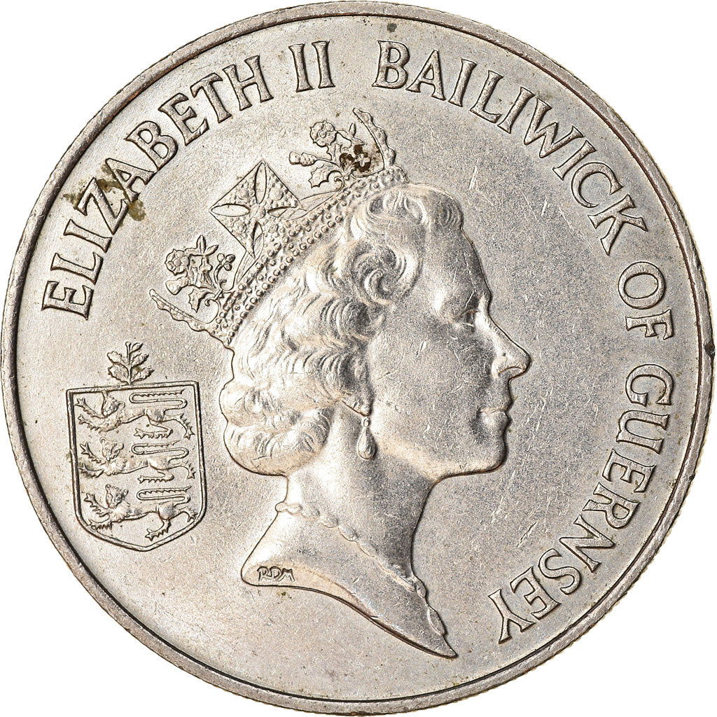 Monnaie, Guernsey, Elizabeth II, 10 Pence, 1988, TTB, Copper-nickel, KM:43.1