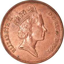 Coin, Great Britain, Elizabeth II, 2 Pence, 1992, EF(40-45), Copper Plated