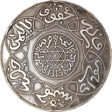 Munten, Marokko, 'Abd al-Aziz, 5 Dirhams, 1897, Berlin, PR, Zilver, KM:12.1