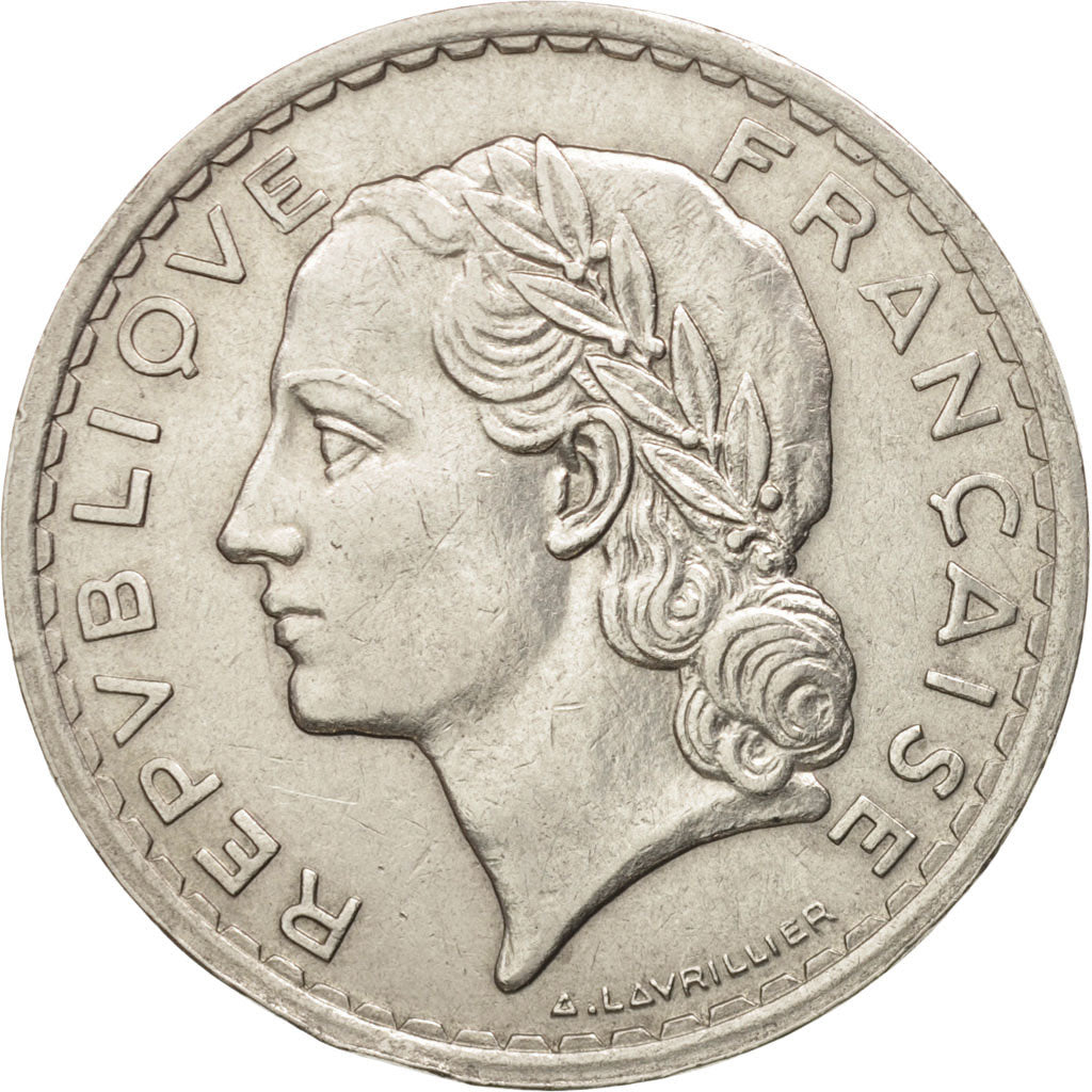 Francia, Lavrillier, 5 Francs, 1935, Paris, BB+, Nichel, KM:888, Gadoury:760