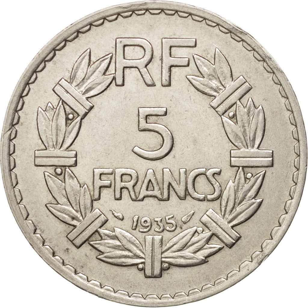 Francia, Lavrillier, 5 Francs, 1935, Paris, BB+, Nichel, KM:888, Gadoury:760