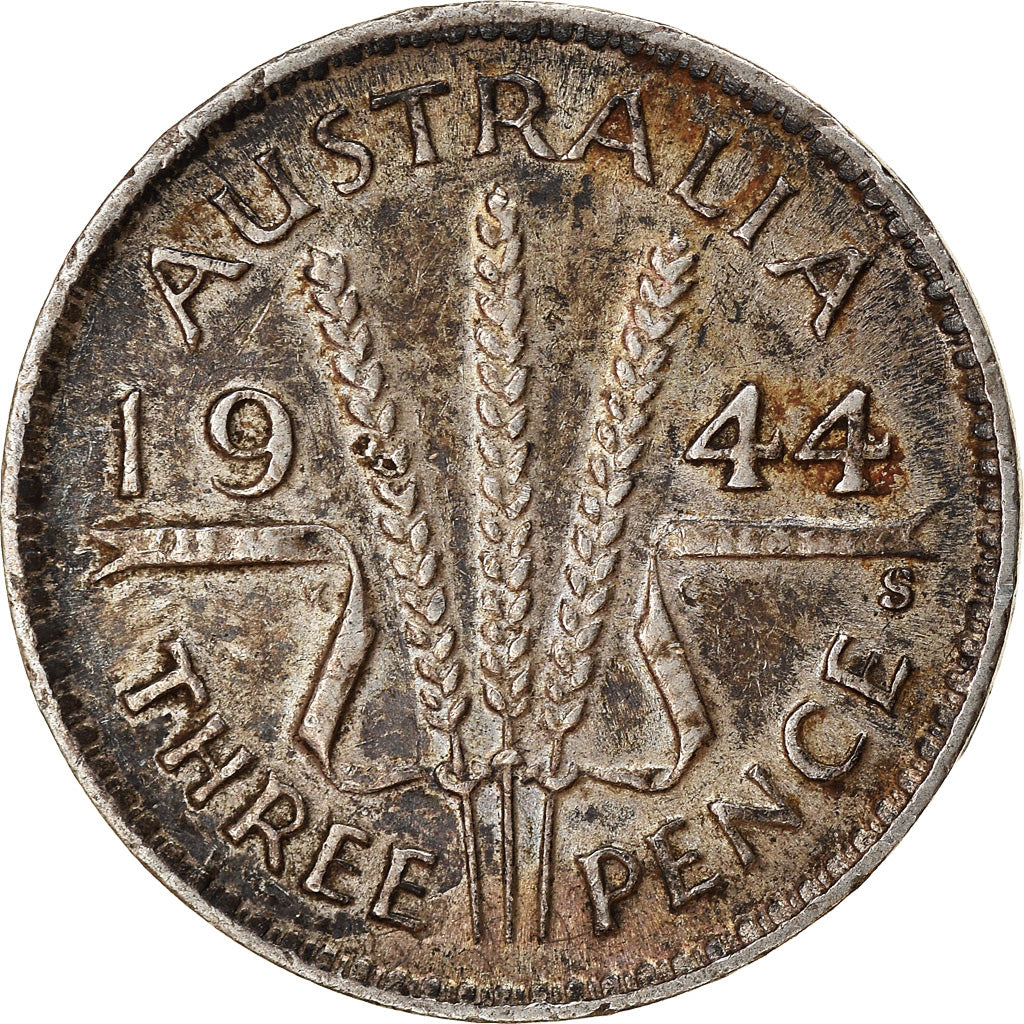 Münze, Australien, George VI, Threepence, 1944, Sydney, SS, Silber, KM:37