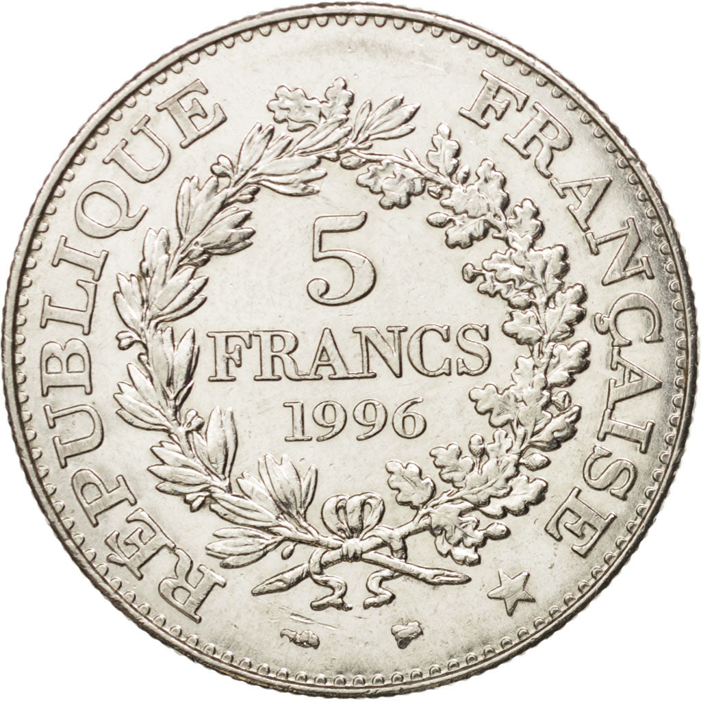France, Hercule, 5 Francs, 1996, Paris, AU(50-53), Nickel, KM:1155, Gadoury:777