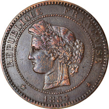 Moneta, Francia, Cérès, 10 Centimes, 1884, Paris, BB, Bronzo, KM:815.1