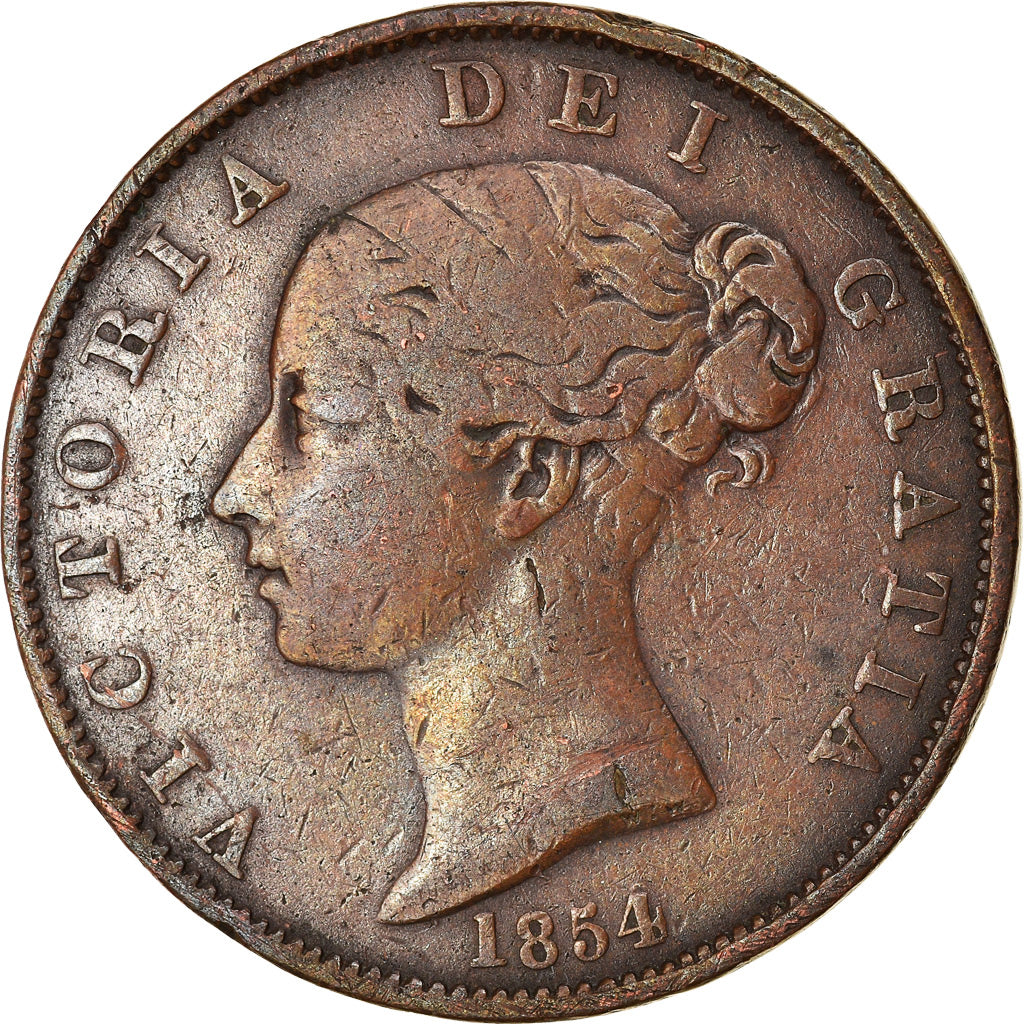 Coin, Great Britain, Victoria, 1/2 Penny, 1854, VF(20-25), Copper, KM:726