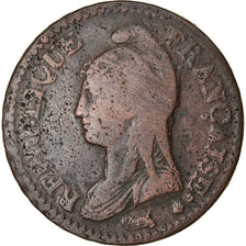 Coin, France, Dupré, Decime, AN 8, Strasbourg, VF(20-25), Bronze, KM:644.4