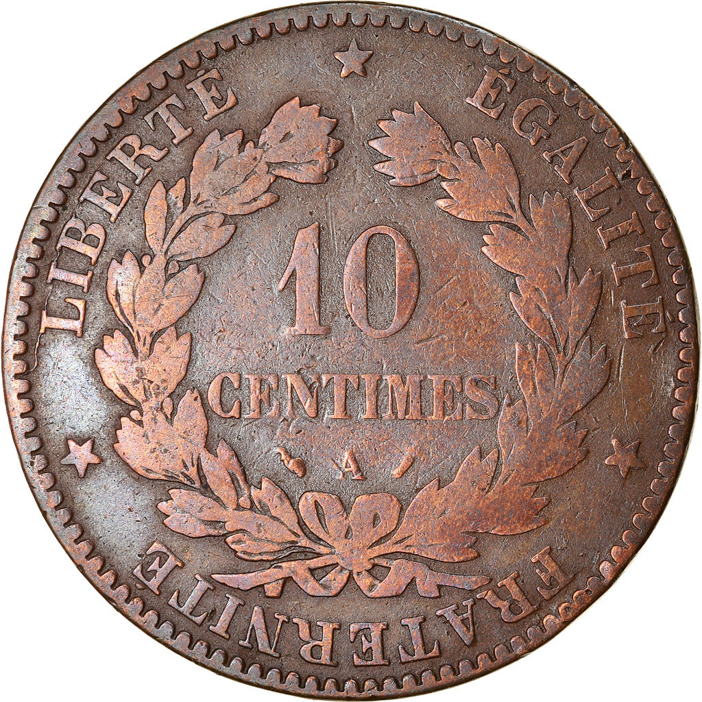 Monnaie, France, Cérès, 10 Centimes, 1895, Paris, TB+, Bronze, Gadoury:265a