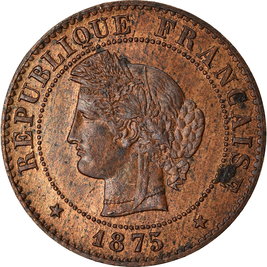 Monnaie, France, Cérès, Centime, 1875, Paris, TTB+, Bronze, Gadoury:88