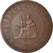 Coin, FRENCH INDO-CHINA, Cent, 1892, Paris, EF(40-45), Bronze, KM:1, Lecompte:43